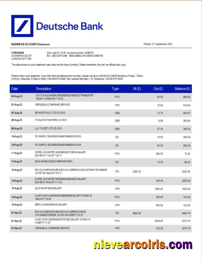 Deutsche Bank corporate statement